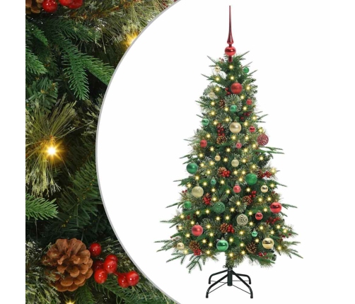 Mākslīgā Saliekamā Ziemassvētku Egle Zaļa 150 Cm Pe Un Pvc Vidaxl