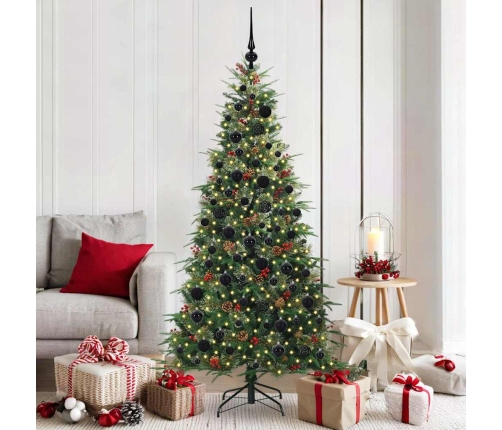 Mākslīgā Saliekamā Ziemassvētku Egle Zaļa 180 Cm Pe Un Pvc Vidaxl