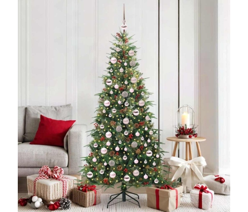 Mākslīgā Saliekamā Ziemassvētku Egle Zaļa 180 Cm Pe Un Pvc Vidaxl