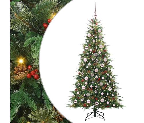 Mākslīgā Saliekamā Ziemassvētku Egle Zaļa 180 Cm Pe Un Pvc Vidaxl