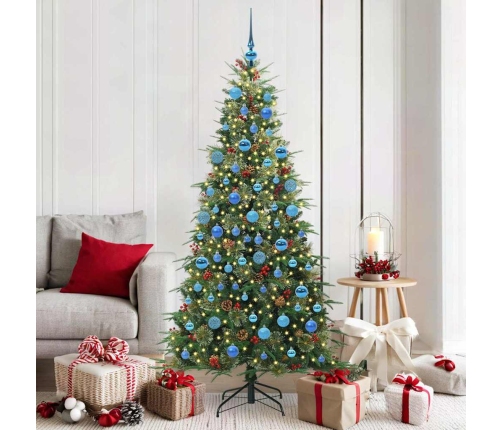 Mākslīgā Saliekamā Ziemassvētku Egle Zaļa 180 Cm Pe Un Pvc Vidaxl