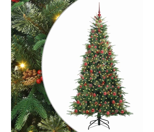 Mākslīgā Saliekamā Ziemassvētku Egle Zaļa 210 Cm Pe Un Pvc Vidaxl