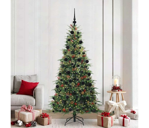 Mākslīgā Saliekamā Ziemassvētku Egle Zaļa 210 Cm Pe Un Pvc Vidaxl