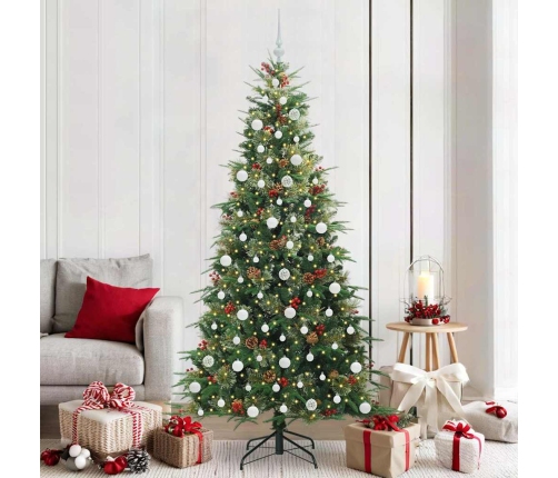 Mākslīgā Saliekamā Ziemassvētku Egle Zaļa 210 Cm Pe Un Pvc Vidaxl