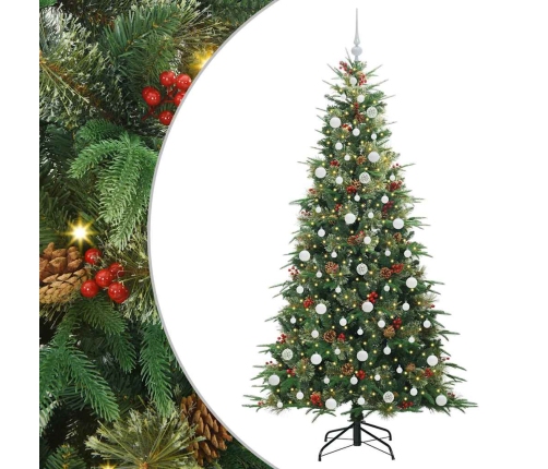 Mākslīgā Saliekamā Ziemassvētku Egle Zaļa 210 Cm Pe Un Pvc Vidaxl