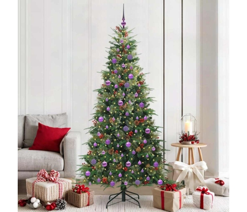 Mākslīgā Saliekamā Ziemassvētku Egle Zaļa 210 Cm Pe Un Pvc Vidaxl