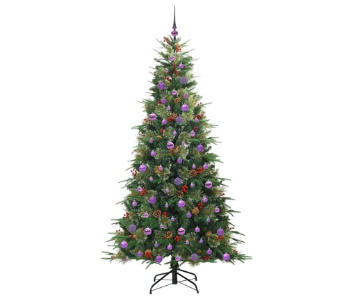 Mākslīgā Saliekamā Ziemassvētku Egle Zaļa 210 Cm Pe Un Pvc Vidaxl