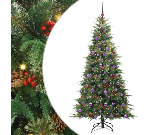 Mākslīgā Saliekamā Ziemassvētku Egle Zaļa 210 Cm Pe Un Pvc Vidaxl