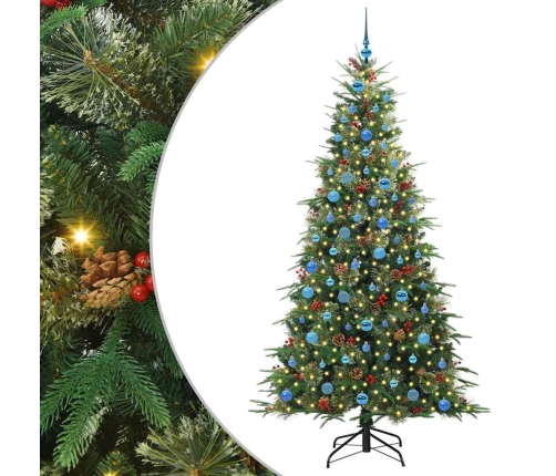 Mākslīgā Saliekamā Ziemassvētku Egle Zaļa 210 Cm Pe Un Pvc Vidaxl