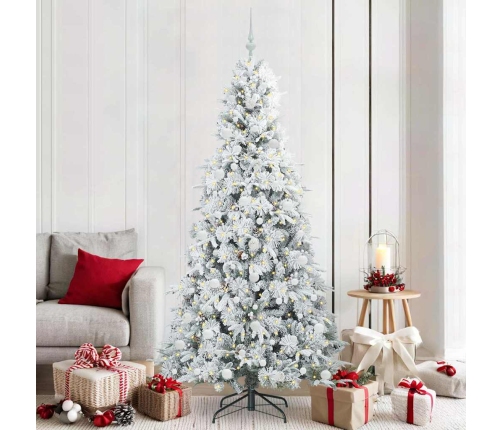 Mākslīgā Saliekamā Ziemassvētku Egle Zaļa 210 Cm Pe Un Pvc Vidaxl