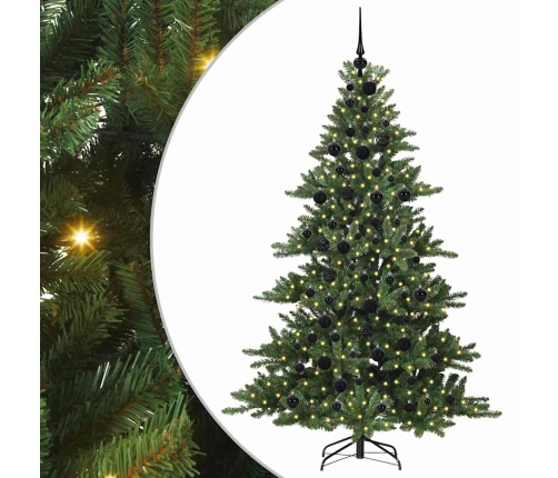 Mākslīgā Saliekamā Ziemassvētku Egle Ar 300 Led Zaļa 180 Cm Pvc Vidaxl