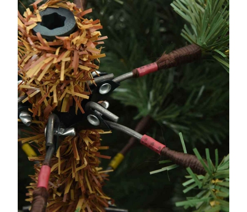 Mākslīgā Saliekamā Ziemassvētku Egle Ar 300 Led Zaļa 210 Cm Pvc Vidaxl