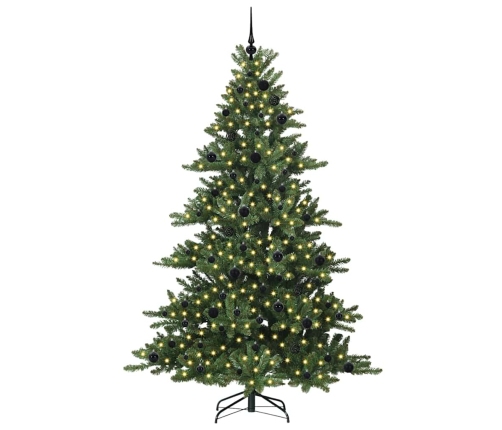 Mākslīgā Saliekamā Ziemassvētku Egle Ar 300 Led Zaļa 210 Cm Pvc Vidaxl