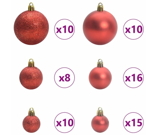 Mākslīgā Saliekamā Ziemassvētku Egle With Leds 180Cm Pvc Vidaxl