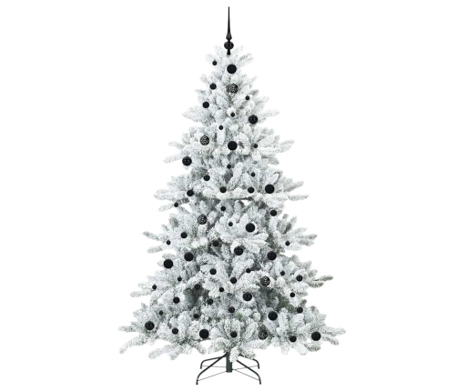 Mākslīgā Saliekamā Ziemassvētku Egle Balts 210 Cm Pvc Vidaxl