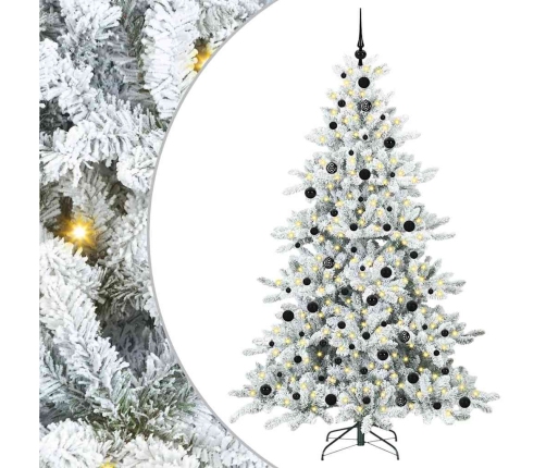 Mākslīgā Saliekamā Ziemassvētku Egle Balts 210 Cm Pvc Vidaxl