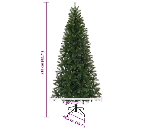 Mākslīgā Ziemassvētku Eglīte Zaļa 210 Cm Pvc, Pe Un Tērauds Vidaxl