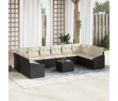 10 Daļīgs Dārza Ēdamgalds Ar Spilveniem Brūnā Poli Rotangpalmas Vidaxl