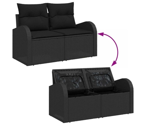 Dārza Dīvānu Komplekts 9 Pcs Melna Poliūtu Rotangpalma Vidaxl