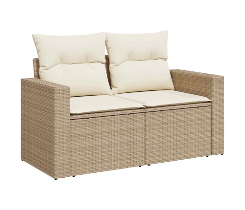 12 Daļīgais Dārza Dīvānu Komplekts Ar Spilveniem Bēšā Poliratanā Un Akācijā Vidaxl