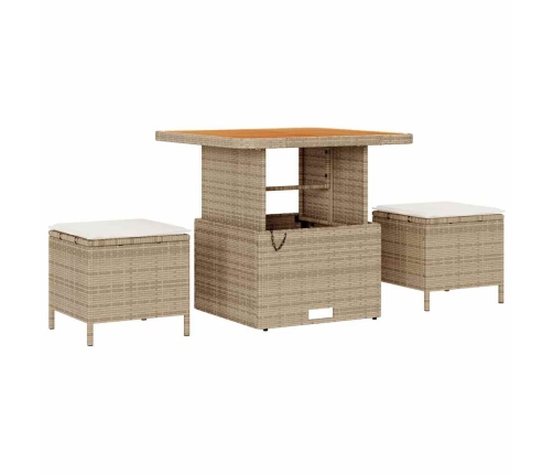 12 Daļu Dārza Dīvānu Komplekts Ar Bēšiem Spilveniem, Polu Rattan Un Akāciju. Vidaxl