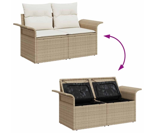 12 Daļu Dārza Dīvāna Komplekts Ar Bēšiem Spilveniem Poliratanā Vidaxl