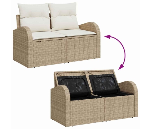 12 Daļu Dārza Dīvānu Komplekts Ar Spilveniem Bēšs Polirattan Akācijas Vidaxl