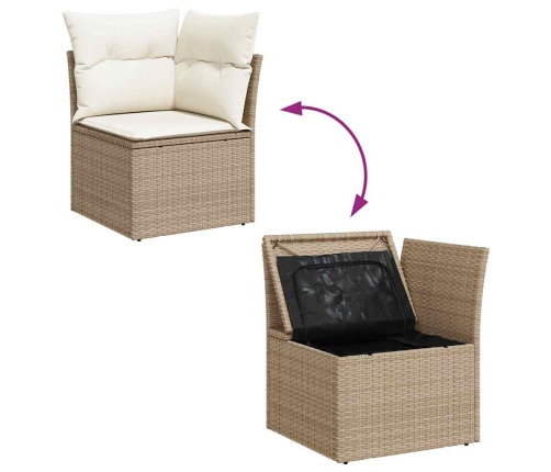 12 Daļu Dārza Dīvānu Komplekts Ar Spilveniem Bēšs Polirattan Akācijas Vidaxl