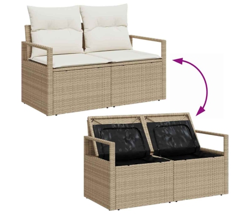 12 Gabalu Dārza Dīvānu Komplekts Ar Spilveniem Bēšs Poli Rotangpalma Akācija Vidaxl