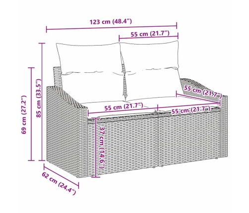 12 Daļu Dārza Dīvānu Komplekts Ar Bēšu Poliratanu Un Akāciju Vidaxl