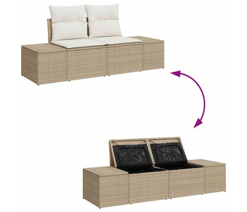 12 Daļu Dārza Dīvānu Komplekts Ar Spilveniem Bēšā Poliratanā Un Akācijā Vidaxl