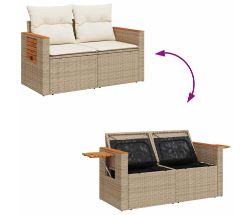 12 Daļu Dārza Dīvānu Komplekts Ar Bēšiem Poliratanā Spilveniem, No Akācijas Koka. Vidaxl