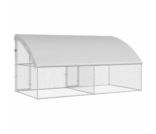 Vistu Būris Sudraba 400 X 200 X 198.5 Cm Cinkots Tērauds Vidaxl