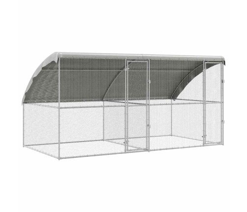 Vistu Būris Sudraba 400 X 200 X 198.5 Cm Cinkots Tērauds Vidaxl