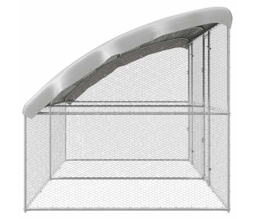 Vistu Būris Sudraba 400 X 200 X 198.5 Cm Cinkots Tērauds Vidaxl