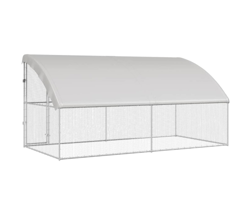 Vistu Būris Sudraba 400 X 200 X 198.5 Cm Cinkots Tērauds Vidaxl