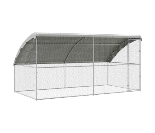 Vistu Būris Sudraba 400 X 200 X 198.5 Cm Cinkots Tērauds Vidaxl