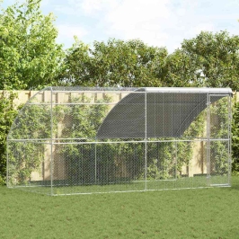 Vistu Būris Sudraba 400 X 200 X 198.5 Cm Cinkots Tērauds Vidaxl