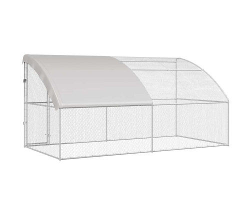 Vistu Būris Sudraba 400 X 200 X 198.5 Cm Cinkots Tērauds Vidaxl