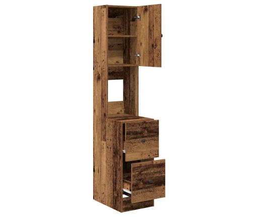 Virtuves Skapis Ar Atvilktni Ar Plauktu Ar Uzglabāšanu Ar Durvīm Vecs Koks Inženierijas Koks Vidaxl