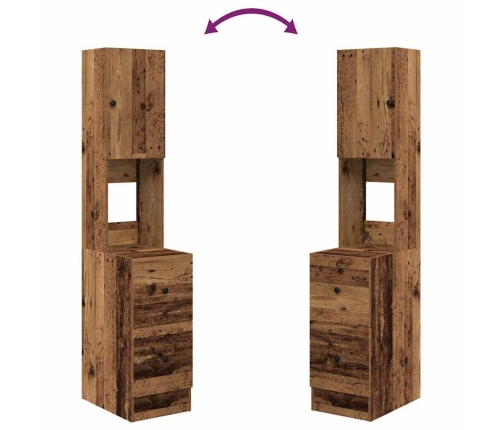 Virtuves Skapis Ar Atvilktni Ar Plauktu Ar Uzglabāšanu Ar Durvīm Vecs Koks Inženierijas Koks Vidaxl