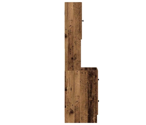 Virtuves Skapis Ar Atvilktni Ar Plauktu Ar Uzglabāšanu Ar Durvīm Vecs Koks Inženierijas Koks Vidaxl