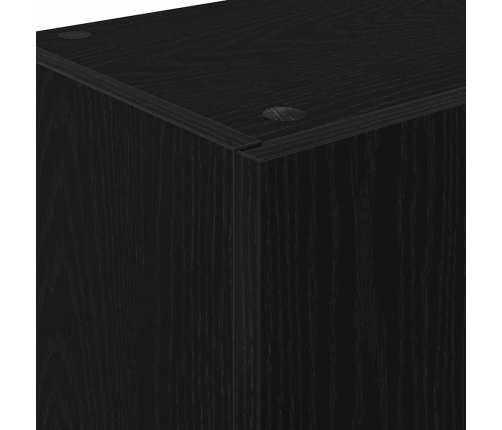 Virtuves Skapis Ar Atvilktni Ar Plauktu Ar Uzglabāšanu Ar Durvīm Melns Ozols Inženierijas Koks Vidaxl