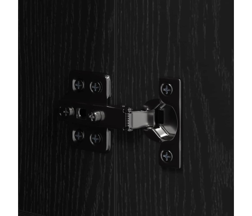 Virtuves Skapis Ar Atvilktni Ar Plauktu Ar Uzglabāšanu Ar Durvīm Melns Ozols Inženierijas Koks Vidaxl