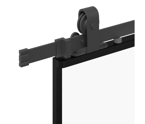 Bīdāmās Durvis Ar Stiprinājumiem, Melns, Stikls, 76X205 Cm Vidaxl