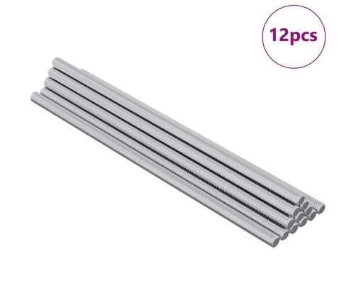 Vītņu Stienis 12 Pcs Sudraba 6 X 170 Mm Tērauds Vidaxl