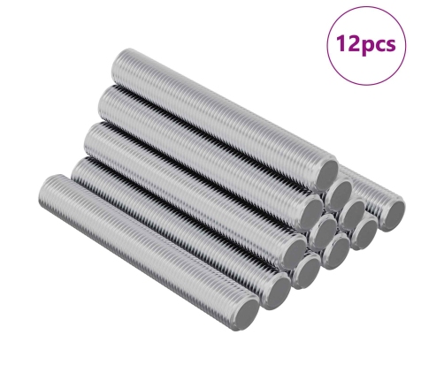 Vītņu Stienis 12 Pcs Sudraba 8 X 55 Mm Tērauds Vidaxl