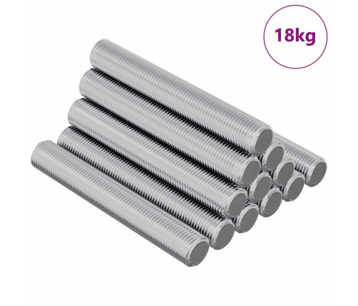 Vītņu Stienis 1000 Pcs Sudraba Tērauds Vidaxl