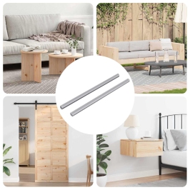 Vītņu Stieņi 2 Pcs Sudraba Vidaxl