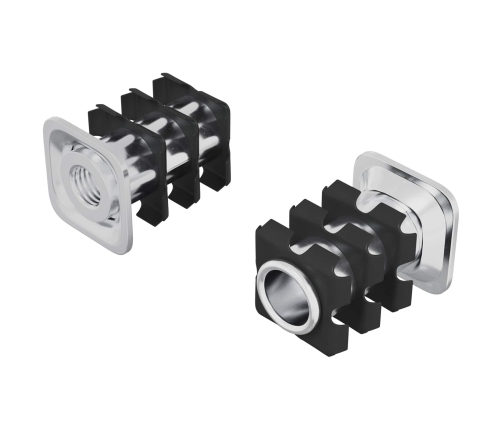 Vītne Caurules Ieliktnis 2 Pcs Melns Un Sudrabains Vidaxl